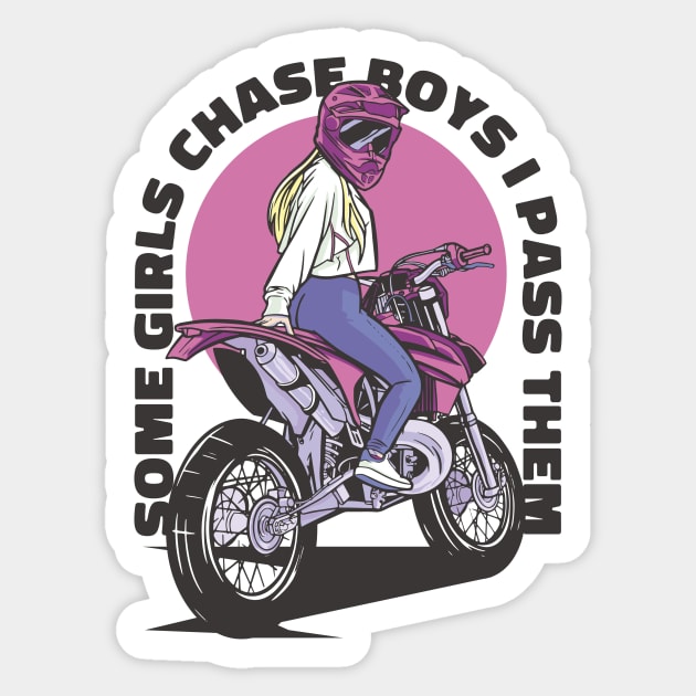 Motorcycle Girl with Helmet Sticker by 2P-Design